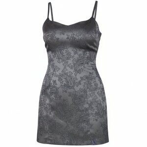 Guess Black Mini Dress Sparkly Paisley Pattern Size 9